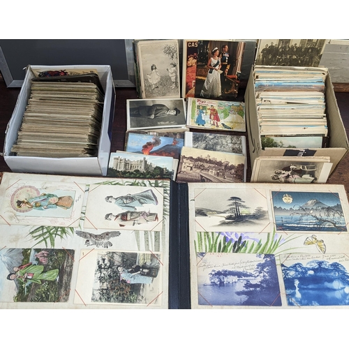 297 - A Shibyama album with contemporary postcards and quantity of loose cards. LOCATION: RWM