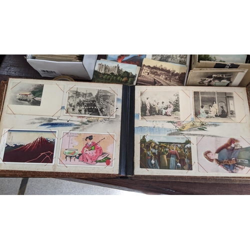 297 - A Shibyama album with contemporary postcards and quantity of loose cards. LOCATION: RWM