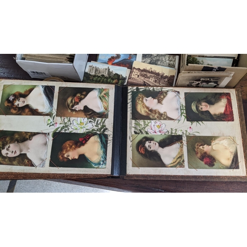 297 - A Shibyama album with contemporary postcards and quantity of loose cards. LOCATION: RWM