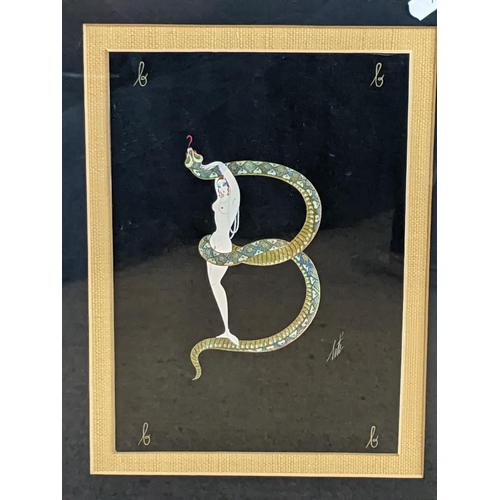 35 - A print after Erte, named 'Letter B', bears a signature, framed and glazed
Location:RWM
If there is ... 