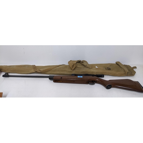 39 - A Webly and Scott ltd, .22 cal Breakfast air rifle serial number 78817, with Kassnar 4 x 20 sight, a... 