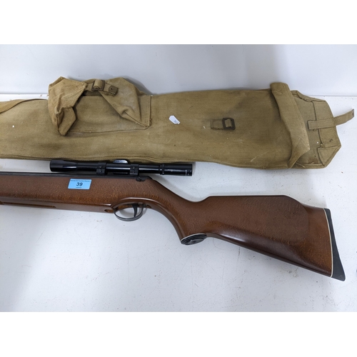 39 - A Webly and Scott ltd, .22 cal Breakfast air rifle serial number 78817, with Kassnar 4 x 20 sight, a... 