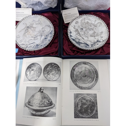 53 - Two boxed British Museum replicas of the Mildenhall platter, with an accompanying handbook, and a 20... 