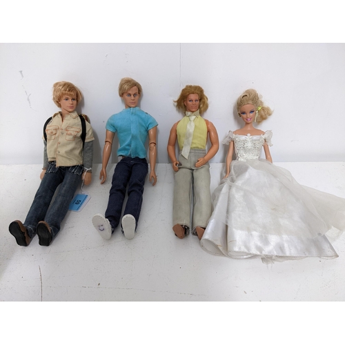 59 - A Mattel Barbie wedding doll, a 2000 Fashion Fever Ken doll, and two other Mattel Ken dolls Location... 