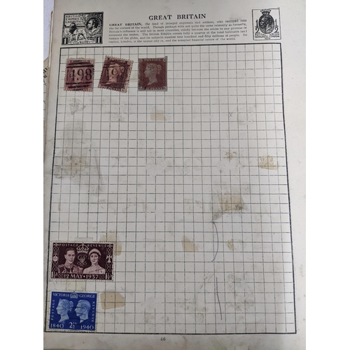 67 - A collection of world stamps and coins, held mainly in three albums, to include GB and Italy stamps ... 