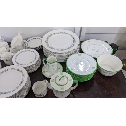 7 - Tea ware to include a Royal Doulton Pastorale part dinner service, a Foley Peacock pottery tea set, ... 