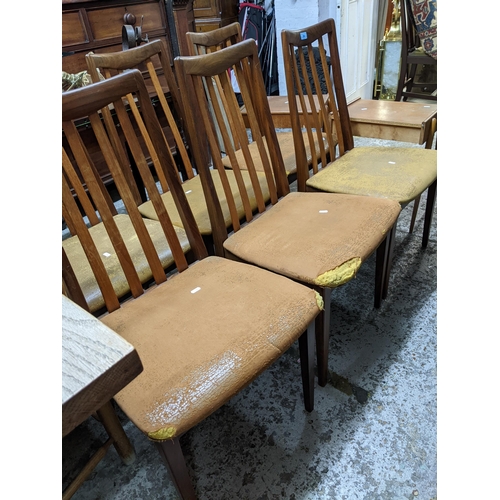 88 - Set of six G-Plan Fresco teak dining chairs with leather upholstered seats Location:G
If there is no... 