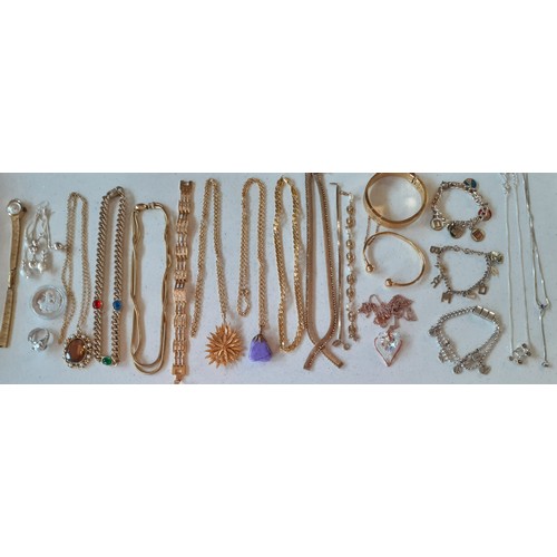 128 - A collection of vintage brooches, pendants and clip-on earrings to include a gold tone Sarah Coventr... 