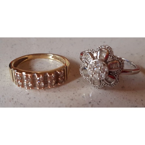 21 - Two modern and limited edition 9ct gold dress rings with certificates of authenticity comprising a 9... 