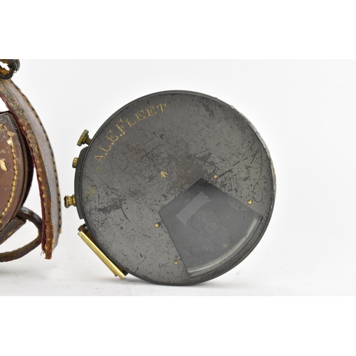 484 - An Edwardian British military issue drum clinometer by F.Barker & Son, No.3101, dated 1907, inscribe... 