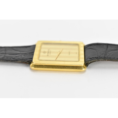 475 - A Raymond Weil, quarts, gents, gold plated wristwatch, having a rectangular dial, the case back numb... 