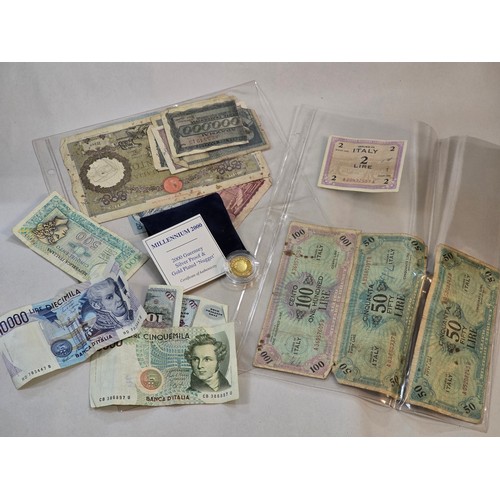 497 - Mixed British and World Coinage and banknotes - to include, Silver Proof 2007 Diamond Wedding Crown,... 