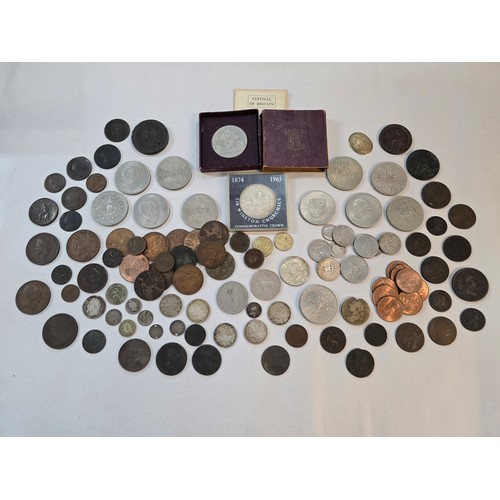 491 - Mixed British Coins - a collection of George I and later coins to include Pennies, Halfpennies, Cart... 