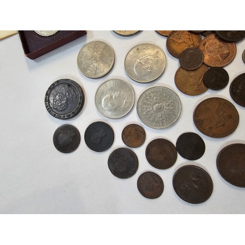 491 - Mixed British Coins - a collection of George I and later coins to include Pennies, Halfpennies, Cart... 