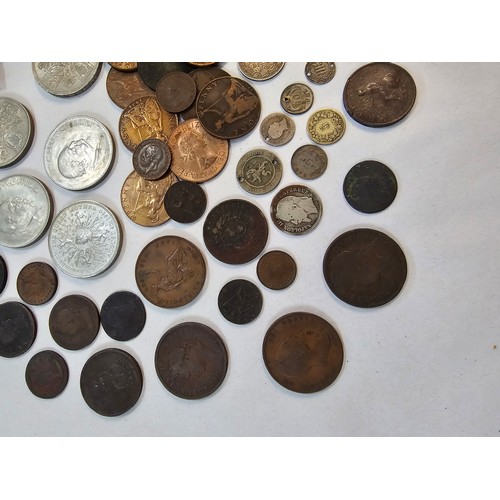 491 - Mixed British Coins - a collection of George I and later coins to include Pennies, Halfpennies, Cart... 