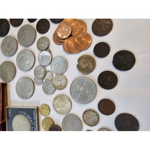 491 - Mixed British Coins - a collection of George I and later coins to include Pennies, Halfpennies, Cart... 