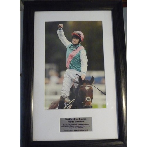 210A - Horse Racing framed and unframed photographs and prints with Frankel retires unbeaten-Willie Carson ... 