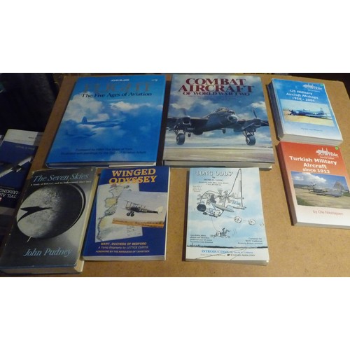 240A - Collection of aviation books covering military and civil aircraft including WW2 spitfire and bombers... 