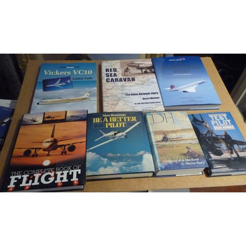 240A - Collection of aviation books covering military and civil aircraft including WW2 spitfire and bombers... 