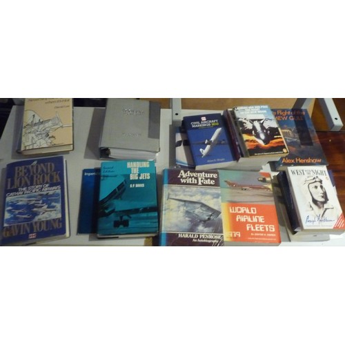 240A - Collection of aviation books covering military and civil aircraft including WW2 spitfire and bombers... 