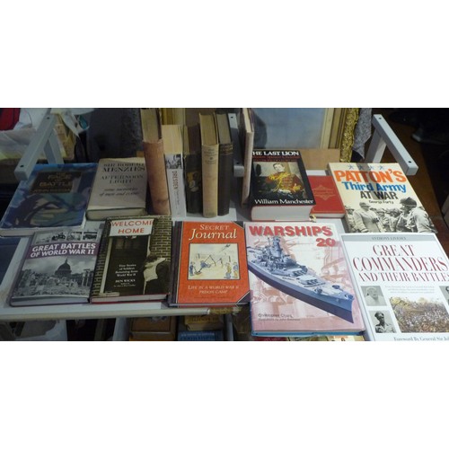 260A - Large group of mixed interest books includes military-Jazz-Motorcycles-James Bond-Topographical Afri... 