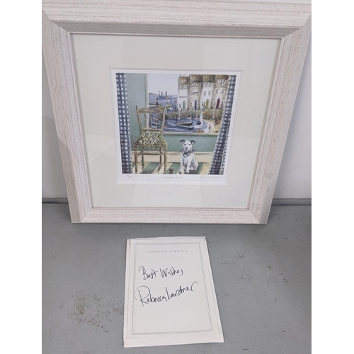 463 - A framed Rebecca Lardner Fisherman's Friend signed limited edition print with signed paper by the ar... 