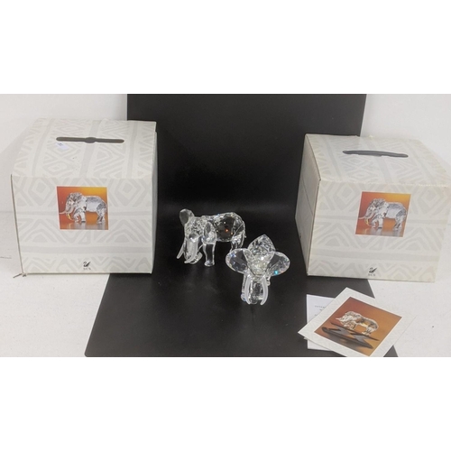 437 - ***THIS LOT HAS BEEN WITHDRAWN***Two boxed Swarovski Crystal Elephants Location:
If there is no cond... 