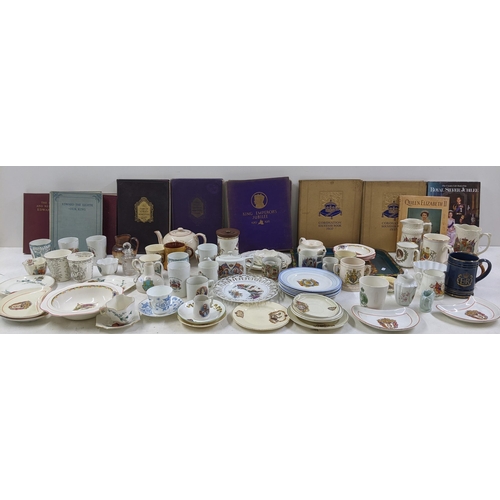 459 - A large mixed lot of 19th century and later commemorative porcelain, together with Royal related boo... 