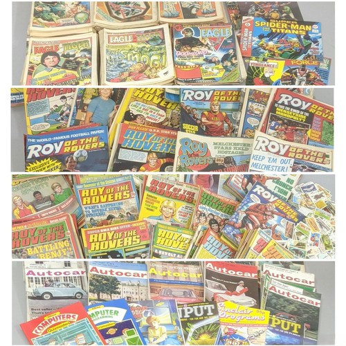 475 - A collection of mainly 1980's comic books and magazines to include 1977 Marvel Super Spiderman and t... 