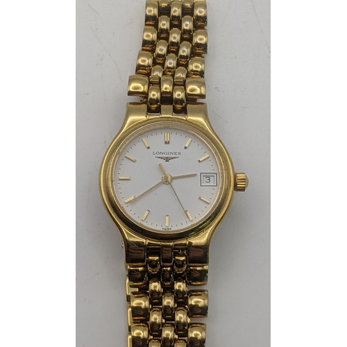 102 - A gold plated Longines flagship quartz ladies wrist watch
Location: CAB 5
If there is no condition r... 