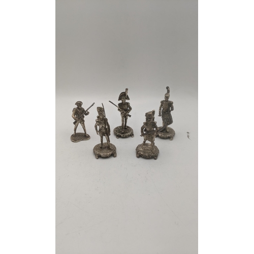 113 - A group of silver soldier figures, approx 8cmH total weight 258.9g
Location: CAB
If there is no cond... 