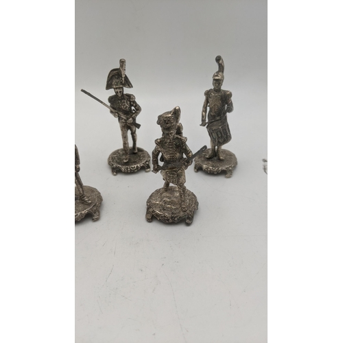 113 - A group of silver soldier figures, approx 8cmH total weight 258.9g
Location: CAB
If there is no cond... 