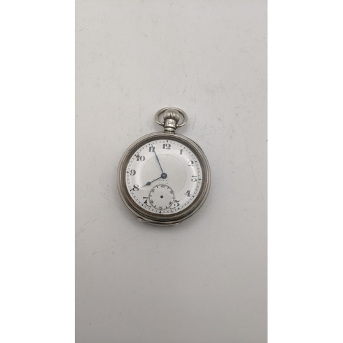 134 - An early 20th century Record silver open faced pocket watch, the movement having a micrometre regula... 