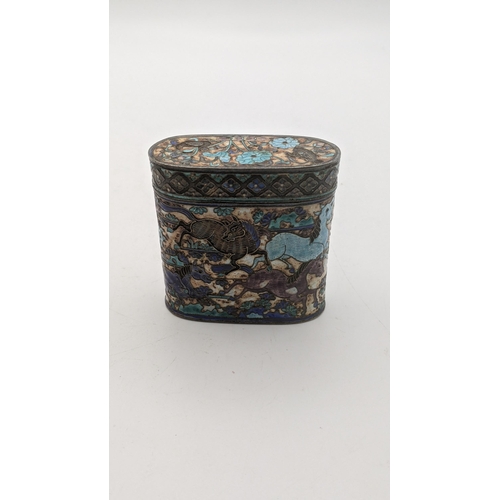 152 - A white metal and Chinese cloisonne opium box
Location: CAB 2
If there is no condition report shown,... 