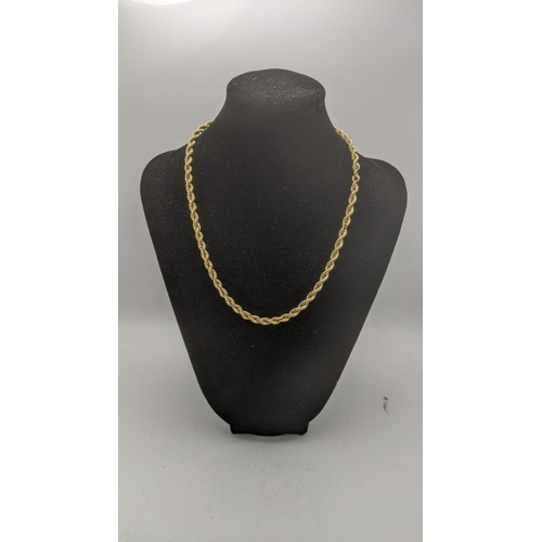 168 - A 9ct gold rope twist necklace 46cmL 6.6g
Location: CAB 1
If there is no condition report shown, ple... 