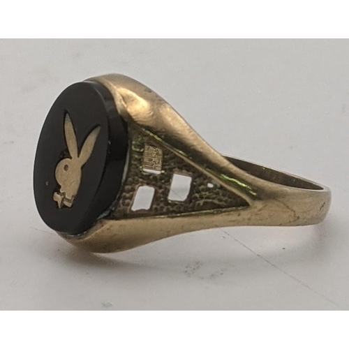 171 - A 9ct gold playboy signet ring 3.3g
Location: RING
If there is no condition report shown, please req... 