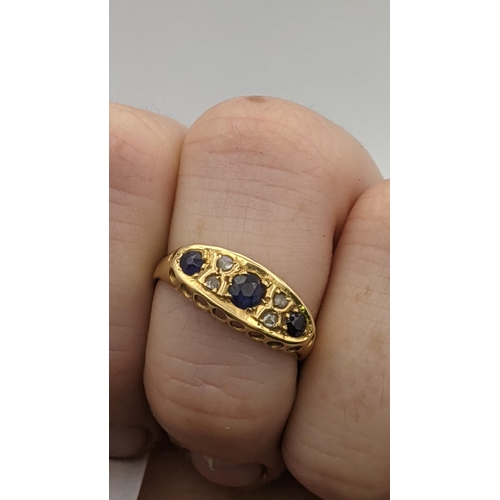 27 - A Victorian 18ct gold and sapphire ring size N ½

Location:
If there is no condition report shown, p... 