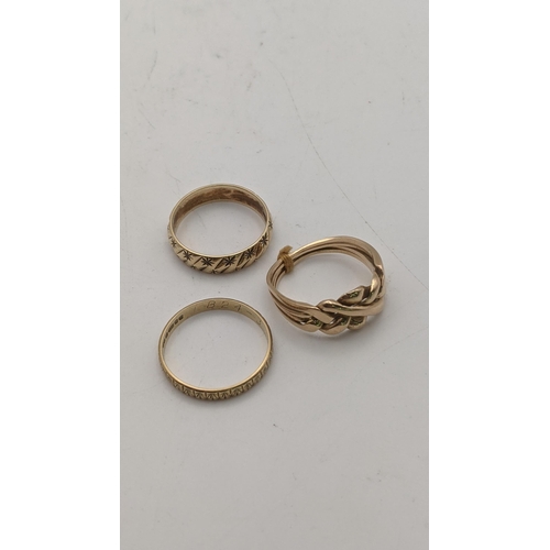 38 - Two 9ct gold wedding rings, 3.8g and a gold ring, 4g
Location: RING
If there is no condition report ... 