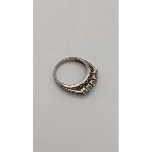 47 - A white metal and five stone diamond ring, 3g, size K 1/2
Location: RING
If there is no condition re... 