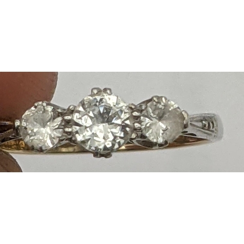 54 - A 9ct gold three stone diamond ring 1.6g
Location: CAB 5
If there is no condition report shown, plea... 