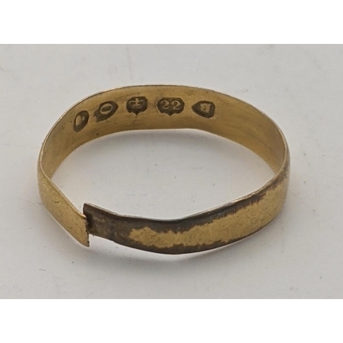 69 - A 22ct gold wedding band A/F
Location; CAB 1
If there is no condition report shown, please request