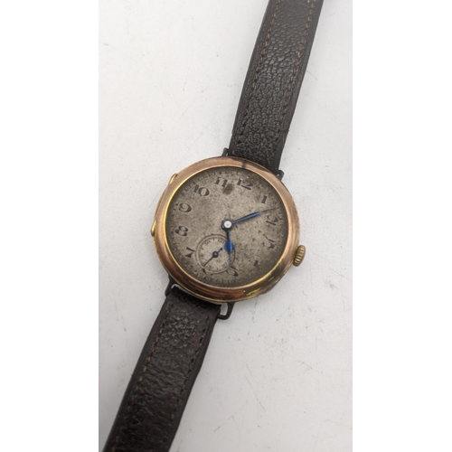 80 - A 9ct gold gents manual wind wrist watch A/F

Location: CAB 2 
If there is no condition report shown... 