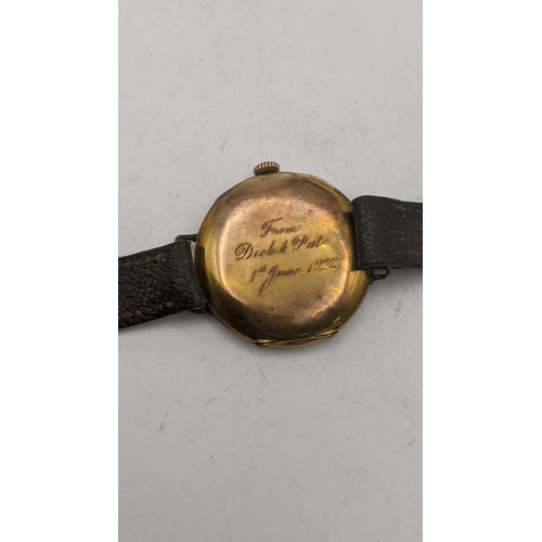 80 - A 9ct gold gents manual wind wrist watch A/F

Location: CAB 2 
If there is no condition report shown... 