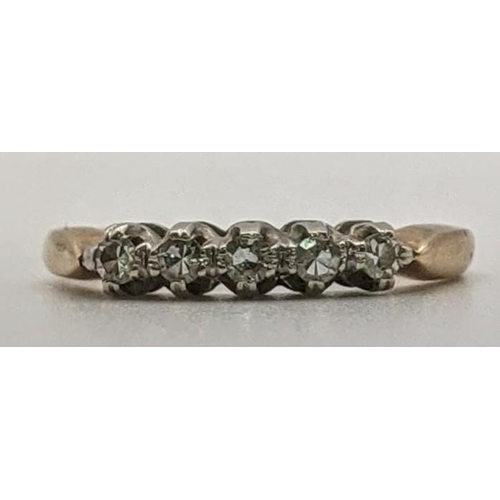 97 - A 14ct gold and 5 stone diamond ring 1.79g
Location: RING
If there no condition report, please reque... 