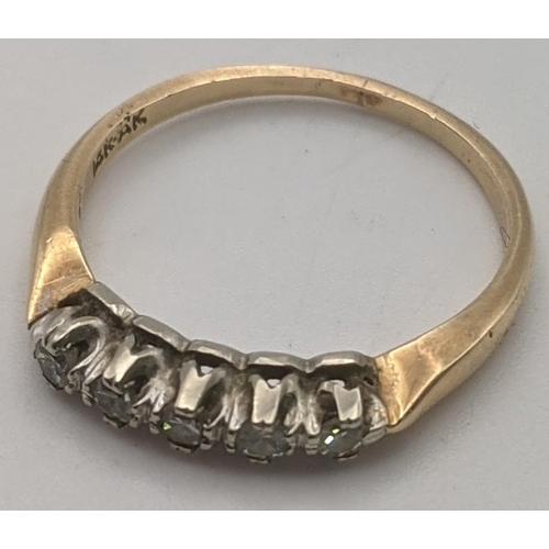 97 - A 14ct gold and 5 stone diamond ring 1.79g
Location: RING
If there no condition report, please reque... 