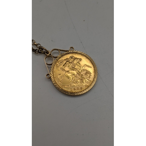 43 - A half sovereign in a 9ct gold mount and chain
Location: Cab 4
If there is no condition report shown... 