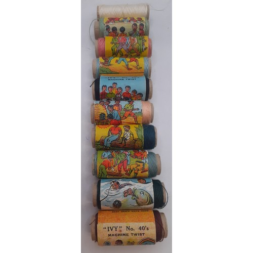 65 - Ten Little XXXXXX Boys collectable cotton reels, all ten present but one without a cover. Location: ... 