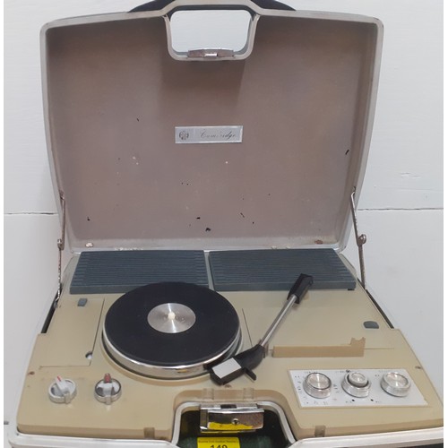 149 - Three vintage record players comprising a PYE Cambridge housed in a briefcase style case, a Master R... 