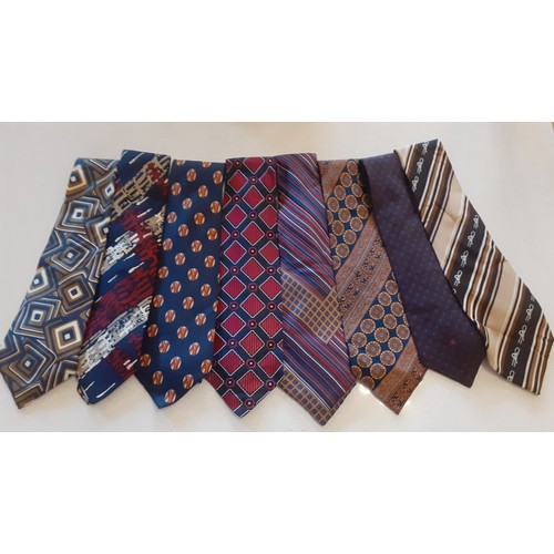 45 - A group of 8 designer silk 'kipper' ties, Circa 1970's, to include Jean Patou A/F, Celine, Jaques Fa... 