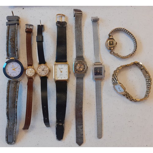 74 - A group of mixed wristwatches to include 2 ladies Rotary watches, a gents Japanese gold tone La Rich... 